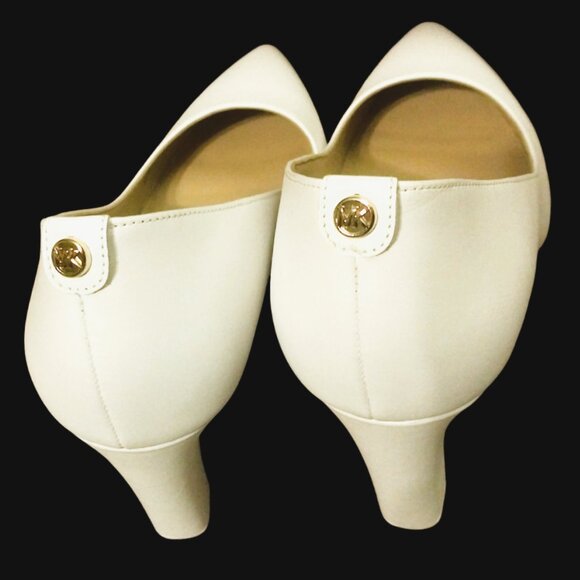 Michael Kors Leather Pumps, Size 7M, Block Heel, Pointed Toe, Abbi Flex Comfort - Picture 7 of 16
